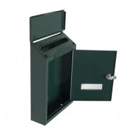 Caixa Correio MILENA Acero Galvanizado Verde 30X21X7 CM, Fechadura com Cilindro Tampa ANTICHUVA Ref: 189201006